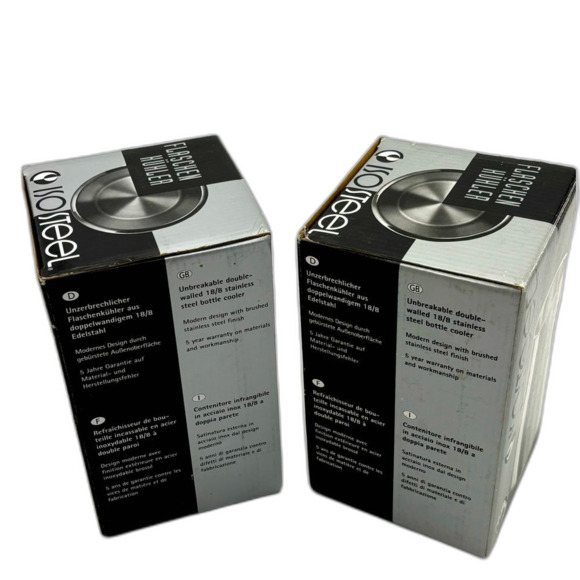 Set of 2 Isosteel Stainless Steel Wine Bottle Coolers-NWOT - Picture 4 of 14